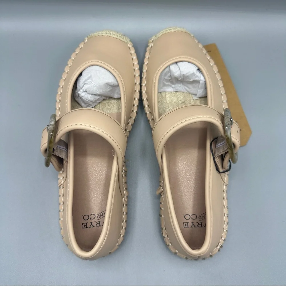 Frye and Co. Mary Jane Comfort Shoes Espadrille Flats Women’s Size 6.5 Nude
